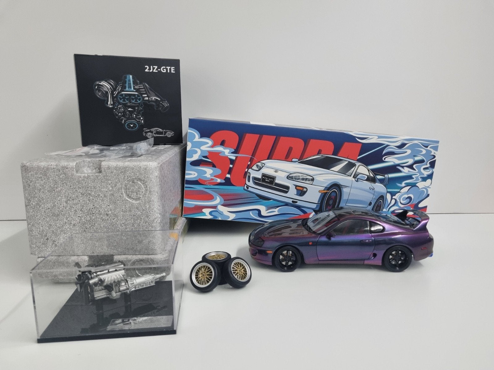WhelArt Toyota Supra A80 + Extra Velgen / Motor 1:18 Nieuw, Hobby en Vrije tijd, Modelauto's | 1:18, Ophalen of Verzenden, Nieuw