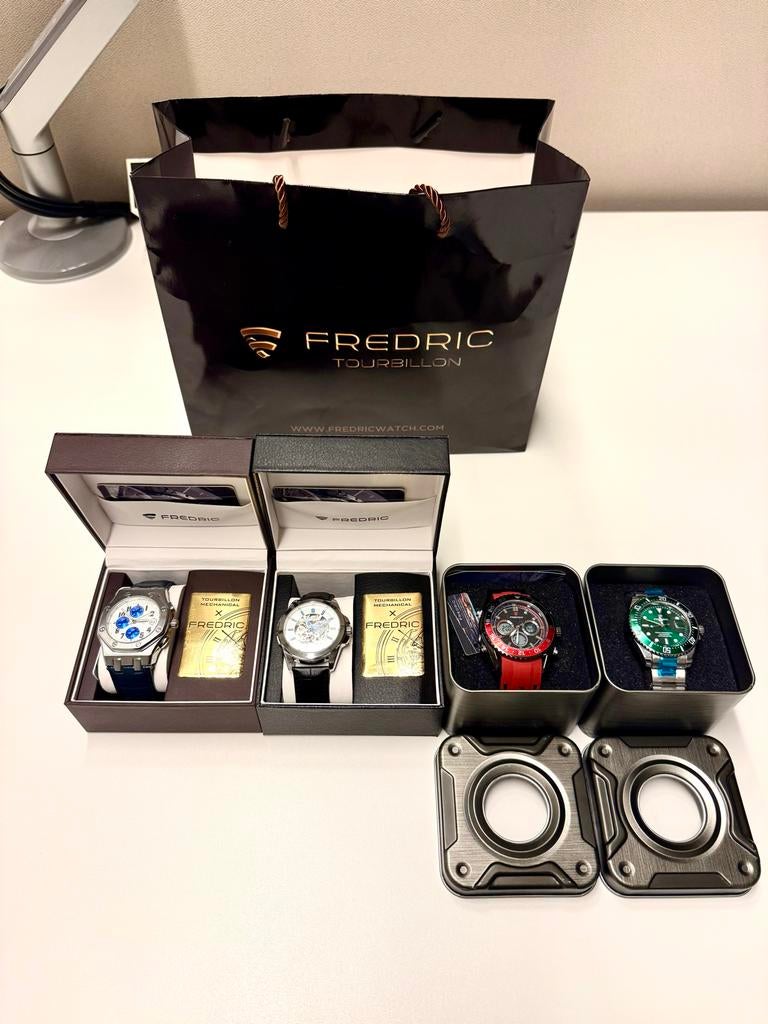 4 X Fredric Tourbillon horloges | NIEUW |, Overige merken, Staal, Polshorloge, Ophalen of Verzenden