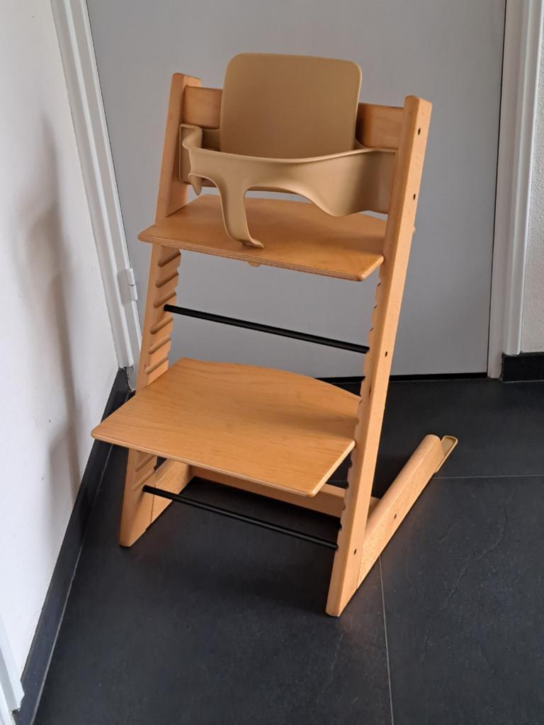 Stokke Tripp Trapp met babyset, Kinderen en Baby's, Kinderstoelen, Ophalen, Zo goed als nieuw, Meegroeistoel, Stoelverkleiner