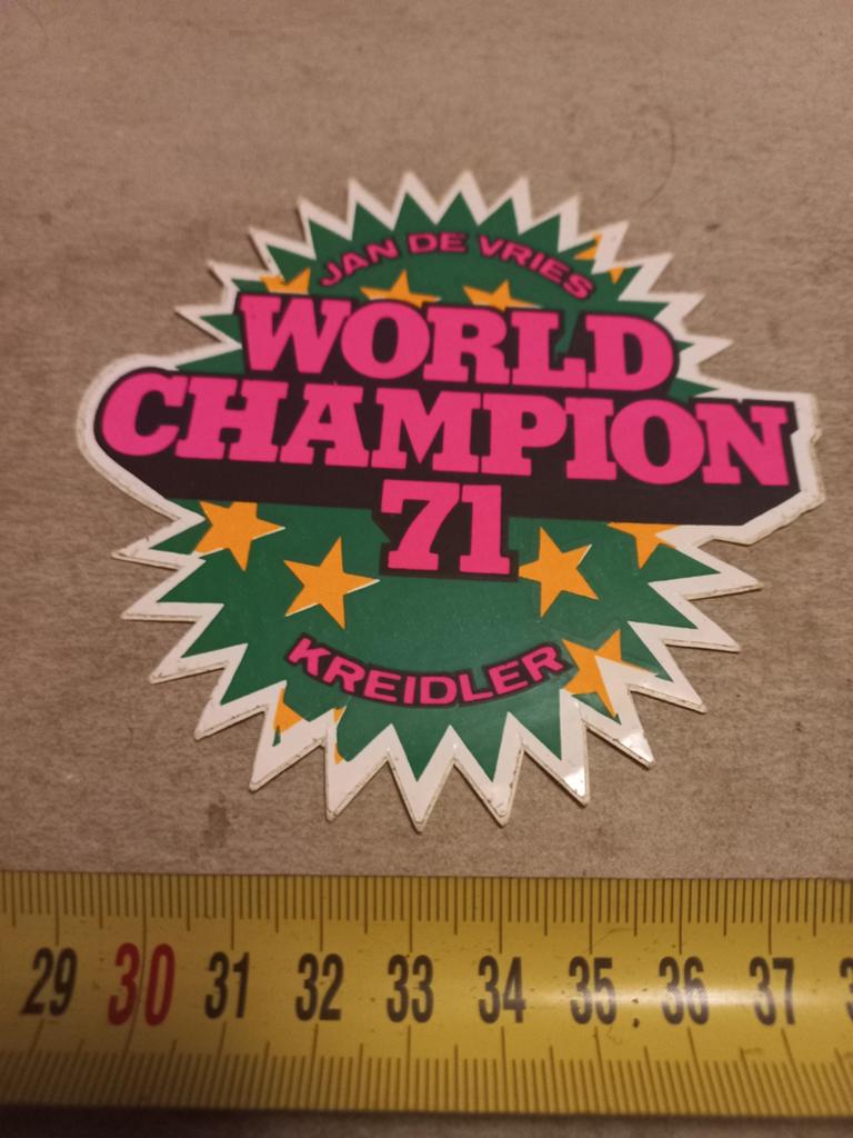 Jan de vries world champion 71 kreidler  3, Ophalen of Verzenden, Zo goed als nieuw