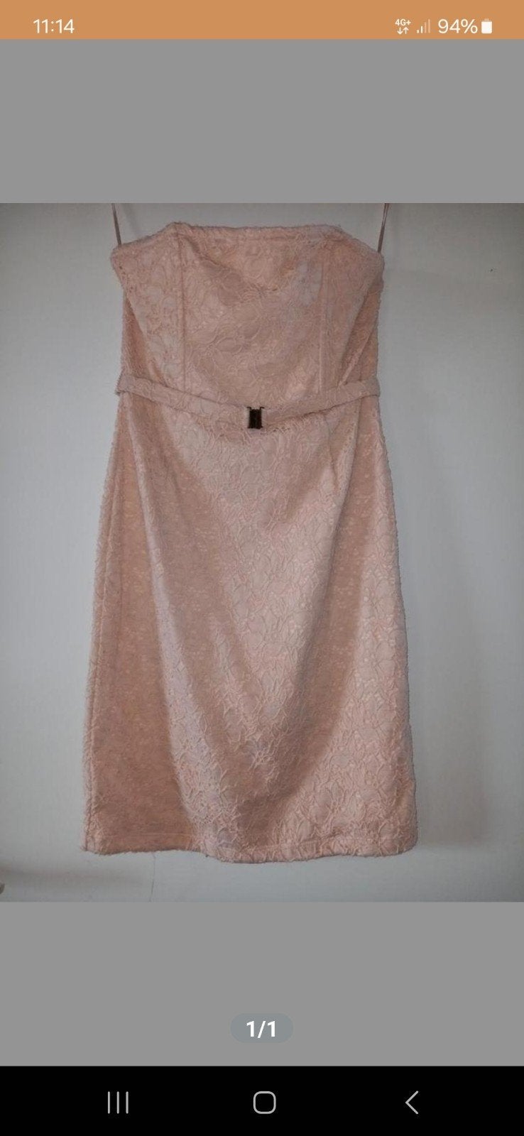 Zalmroze strapless jurk maat 38, Maat 38/40 (M), Ophalen of Verzenden, Zo goed als nieuw, Roze