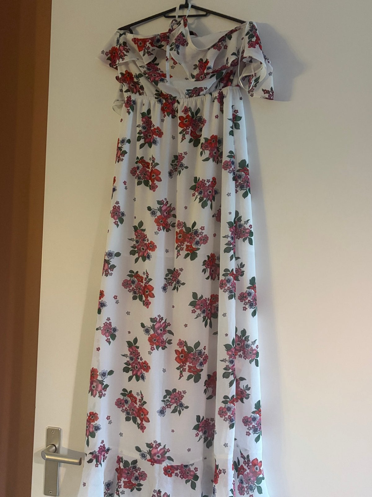 Zomerse maxi-jurk met bloemenprint maat 38, Kleding | Dames, Maat 38/40 (M), Wit, Ophalen of Verzenden, Zo goed als nieuw