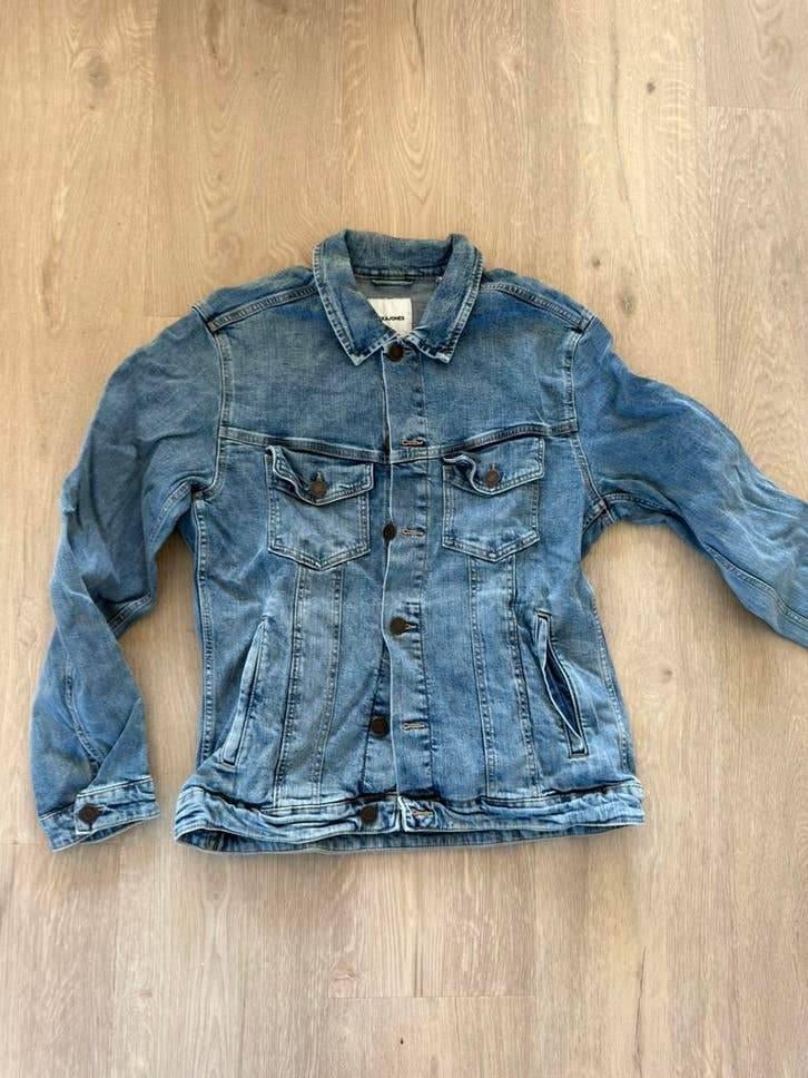 Jack & Jones spijkerjack heren L, Maat 52/54 (L), Blauw, Ophalen of Verzenden, Zo goed als nieuw