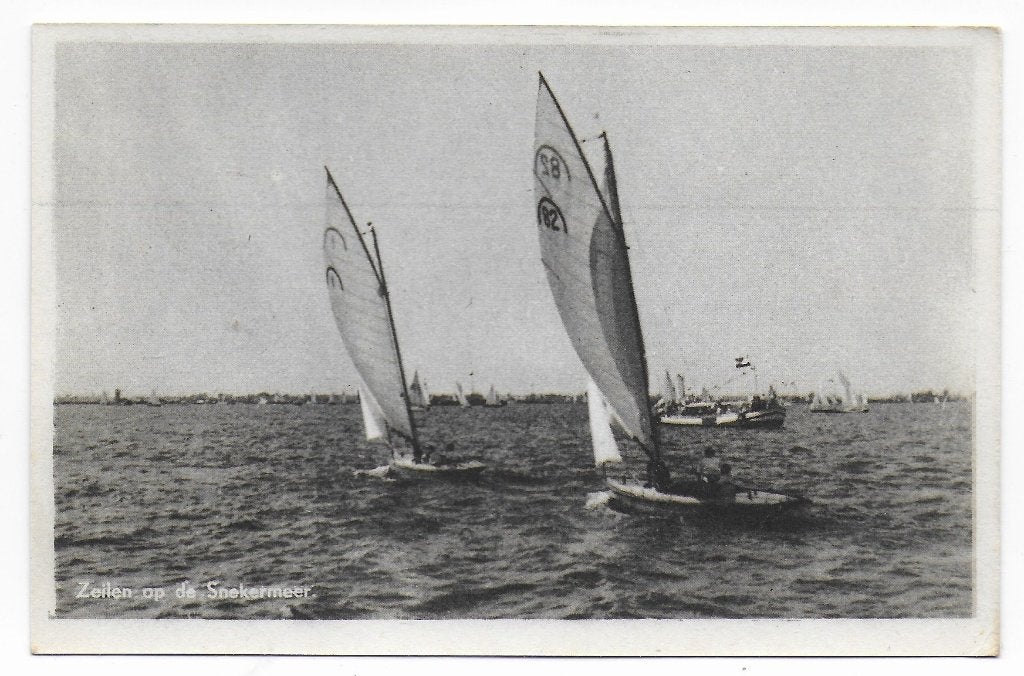 Snekermeer Zeilboten ongelopen Ansichtkaart ( B7132), Ophalen of Verzenden, 1940 tot 1960, Ongelopen