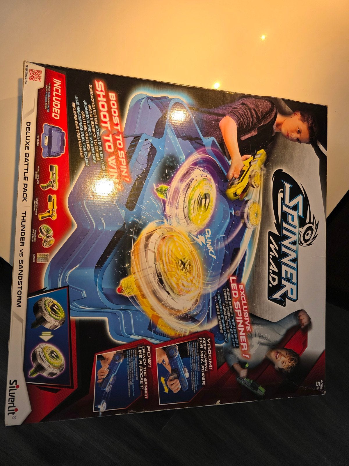 Spinner M.A.D. Deluxe Battle Pack Thunder vs Sandstorm, Kinderen en Baby's, Speelgoed | Overig, Zo goed als nieuw, Jongen of Meisje