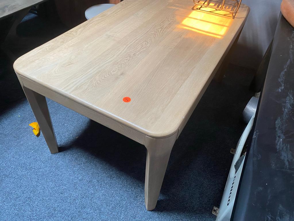 Massief licht eiken eettafel 160x90 cm afgeronde hoeken, Ophalen, Eikenhout, Nieuw, 50 tot 100 cm