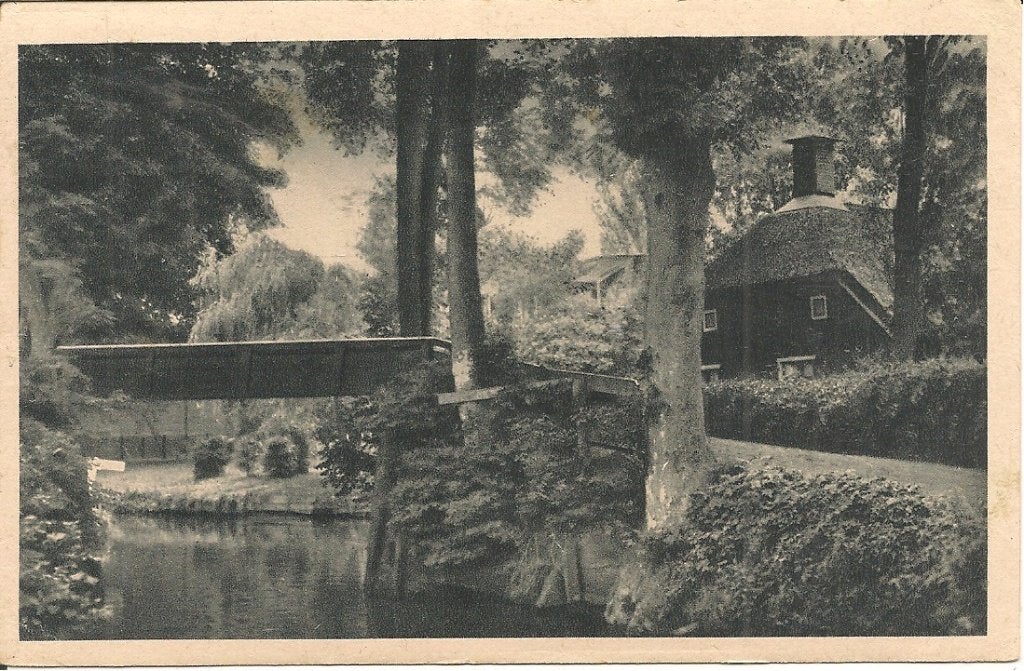 Oude Ansichtkaart Giethoorn - Brug en rietgedekte boerderij, Ophalen