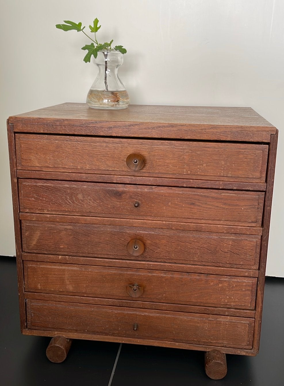 Kastje vintage hout met laden, Huis en Inrichting, Kasten | Ladekasten, Ophalen, 1 of 2 laden, 50 tot 100 cm, Zo goed als nieuw