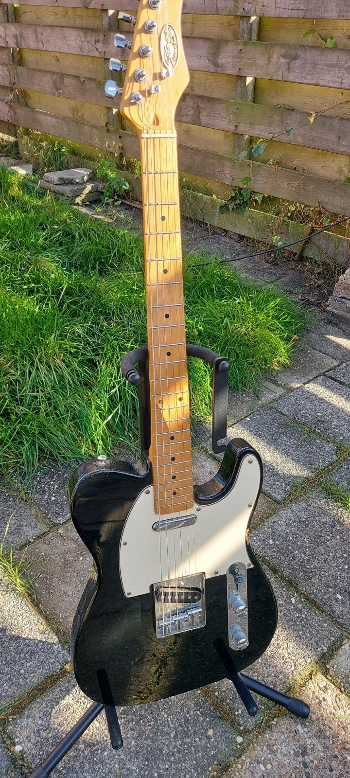 Stagg imitatie Telecaster elektrische gitaar - Zwart, Ophalen of Verzenden, Gebruikt, Solid body, Overige merken