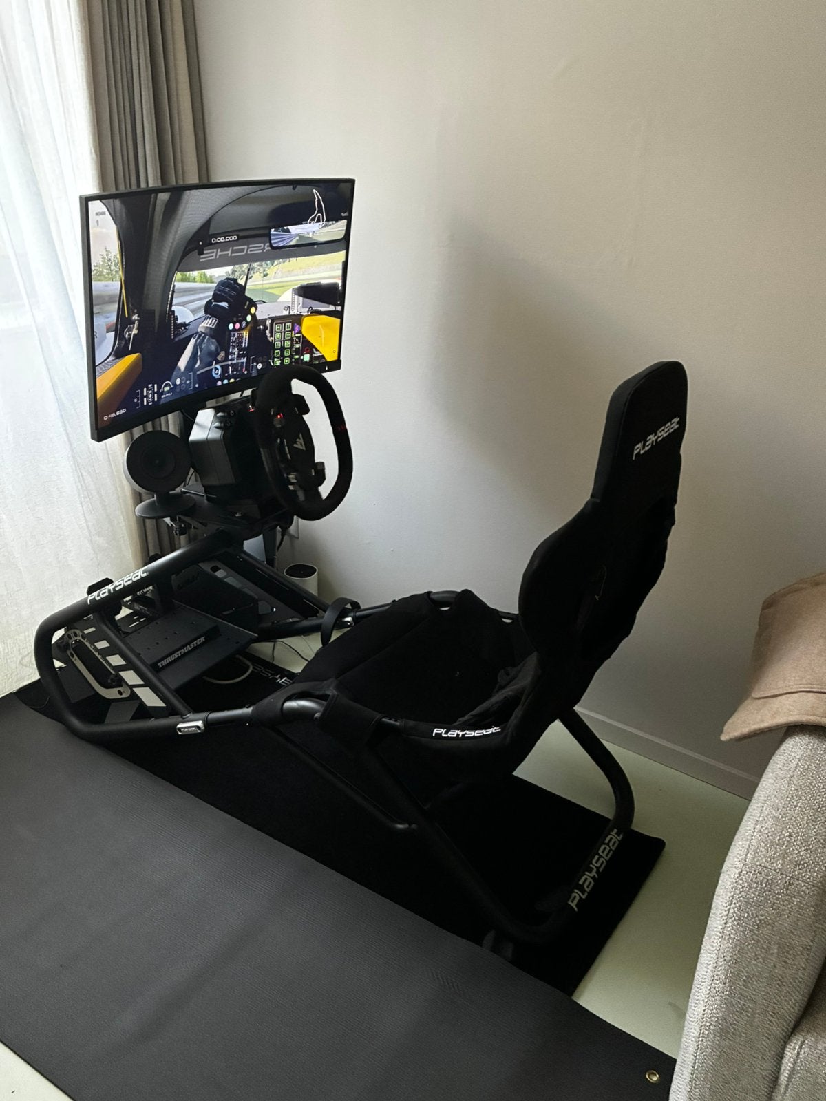 Playseat Trophy met Thrustmaster T598 en 2 TM add-on sturen, Ophalen, Zo goed als nieuw, Playseat