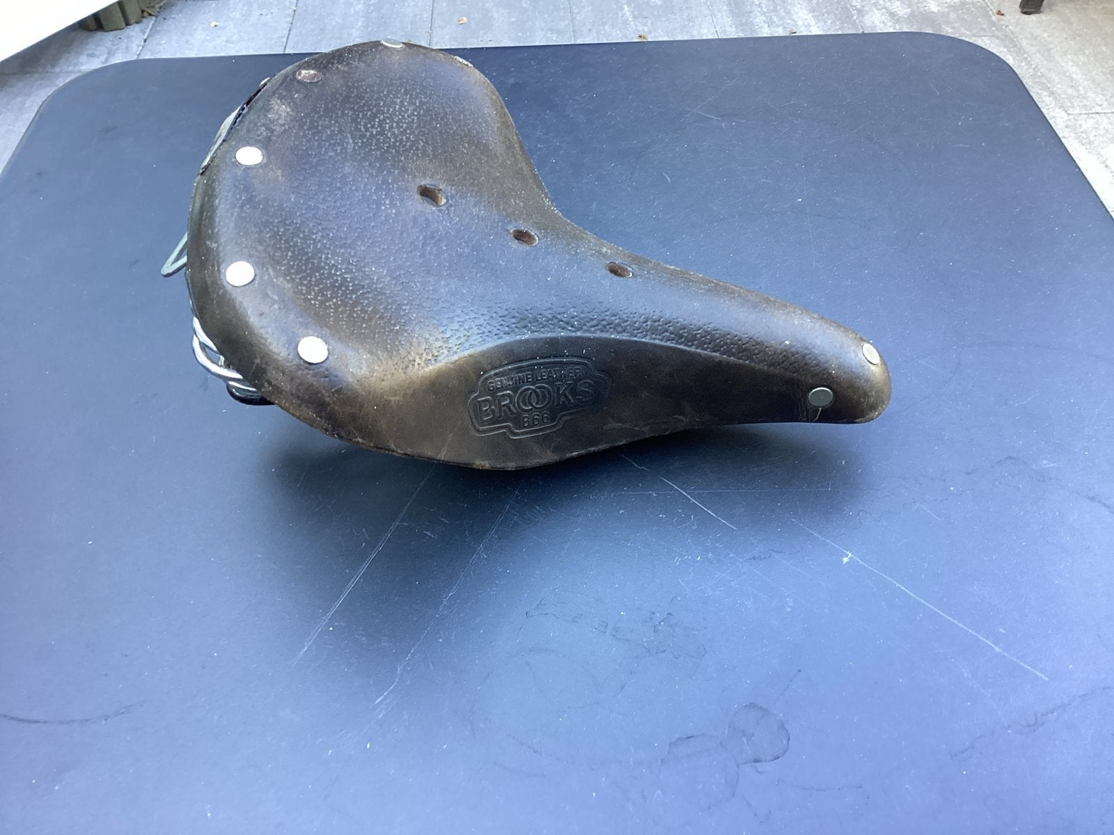 Brooks B66 Zadel - Klassiek Lederen Fietszadel met Veren, Ophalen, Gebruikt, Leer, Zadel