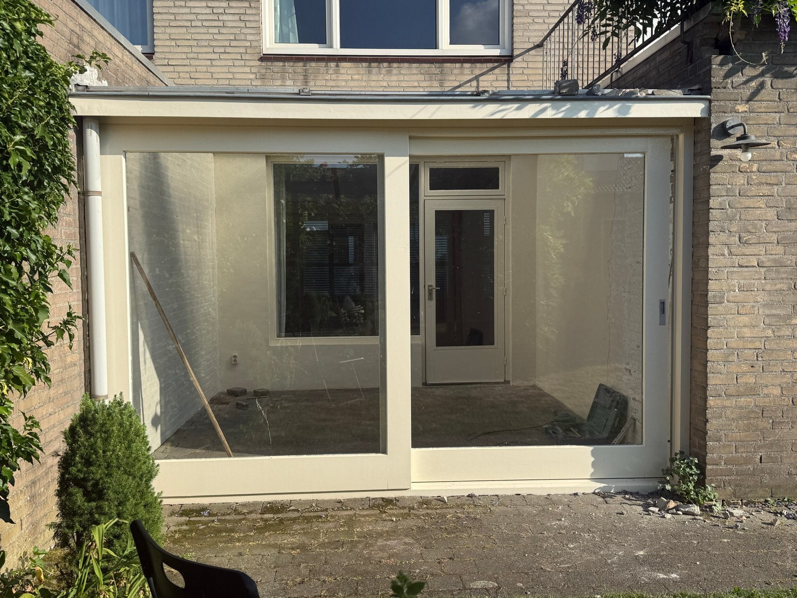Goed werkende schuifpui - 342x219 cm, dubbel glas, Ophalen, Gebruikt, 225 cm of meer, 150 tot 225 cm