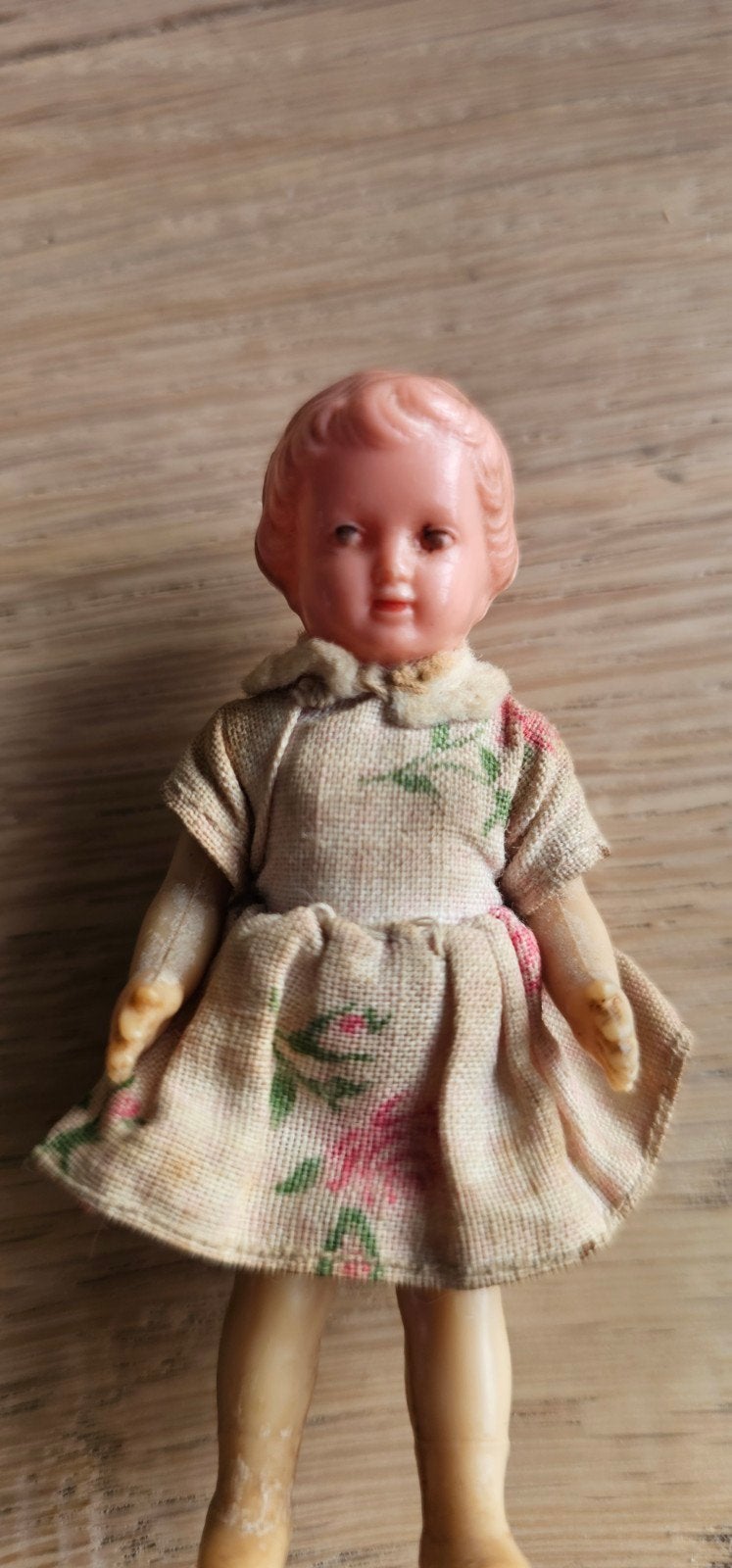 Vintage Miniatuur Popje - Antiek Speelgoed, Ophalen of Verzenden, Gebruikt