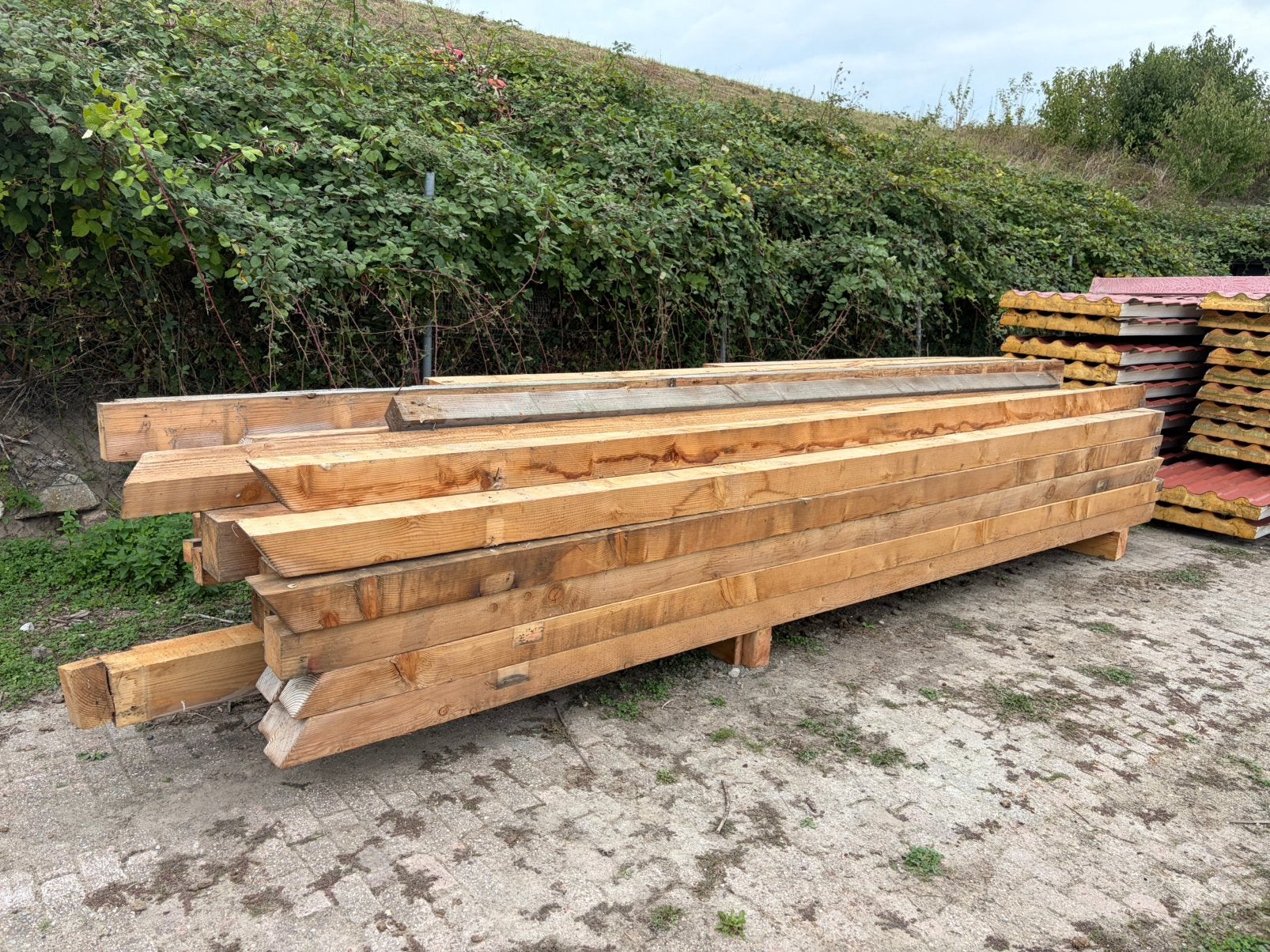 Douglas palen balken, Tuin en Terras, Ophalen, Gebruikt, 250 cm of meer, Balken