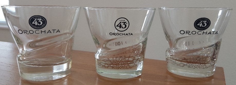 5 prachtige Licor 43 Orochata glazen - collectors item IZGST, Verzamelen, Ophalen of Verzenden, Zo goed als nieuw, Overige typen