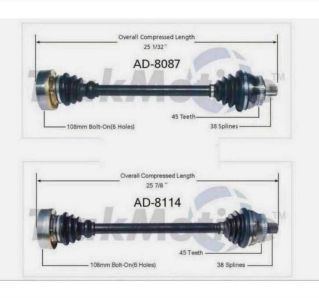 Audi A6 Quattro 2.7L 2000-2004 aandrijfas aandrijfassen 2x, Nieuw, H, H, H