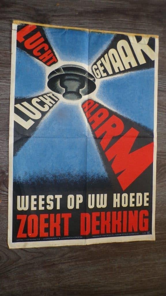 Lucht Alarm Poster, Verzenden, Overige soorten, Nederland, Foto of Poster