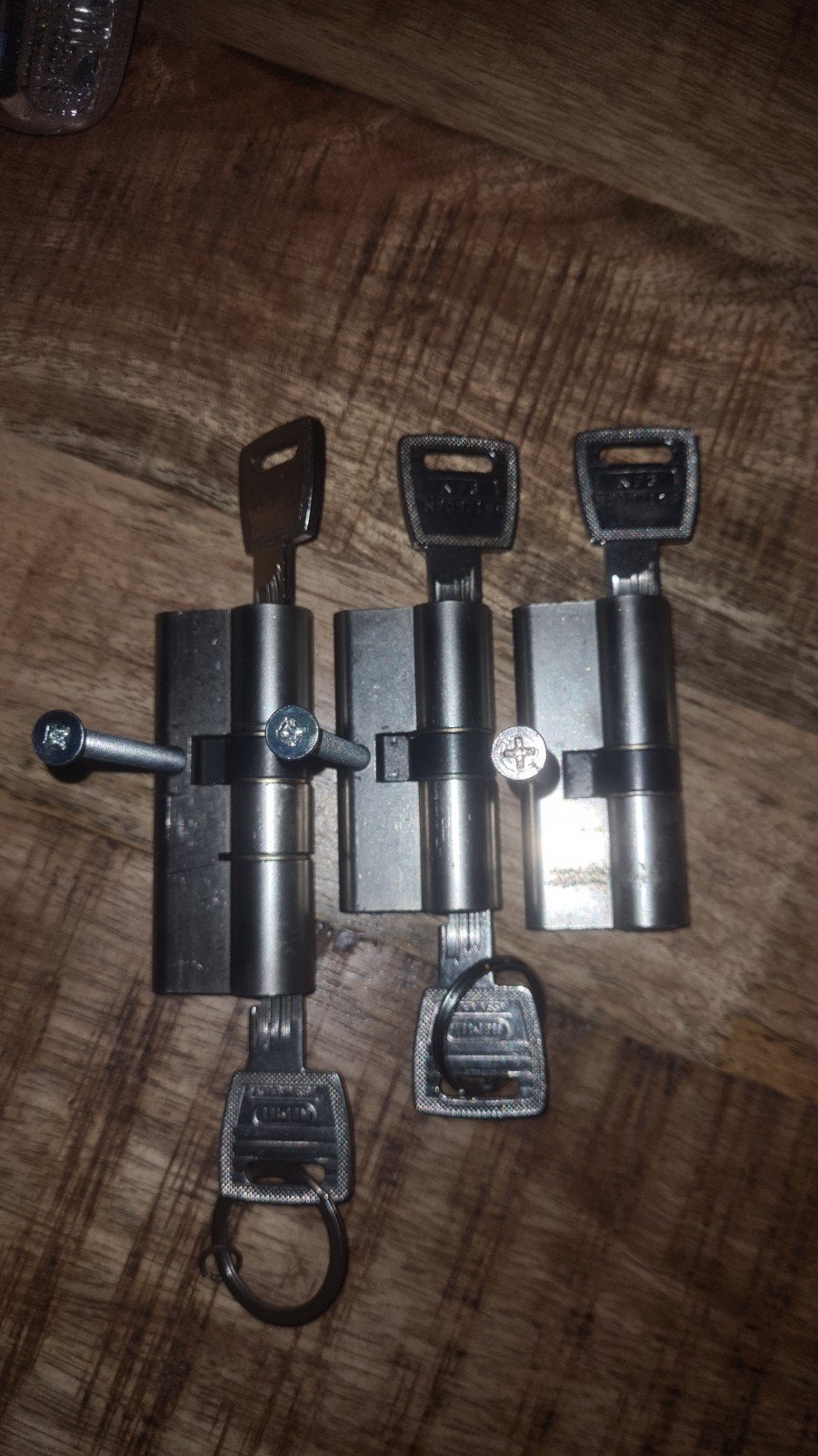 Set van 3 cilindersloten met sleutels, Ophalen of Verzenden, Gebruikt, Overige materialen, Slot