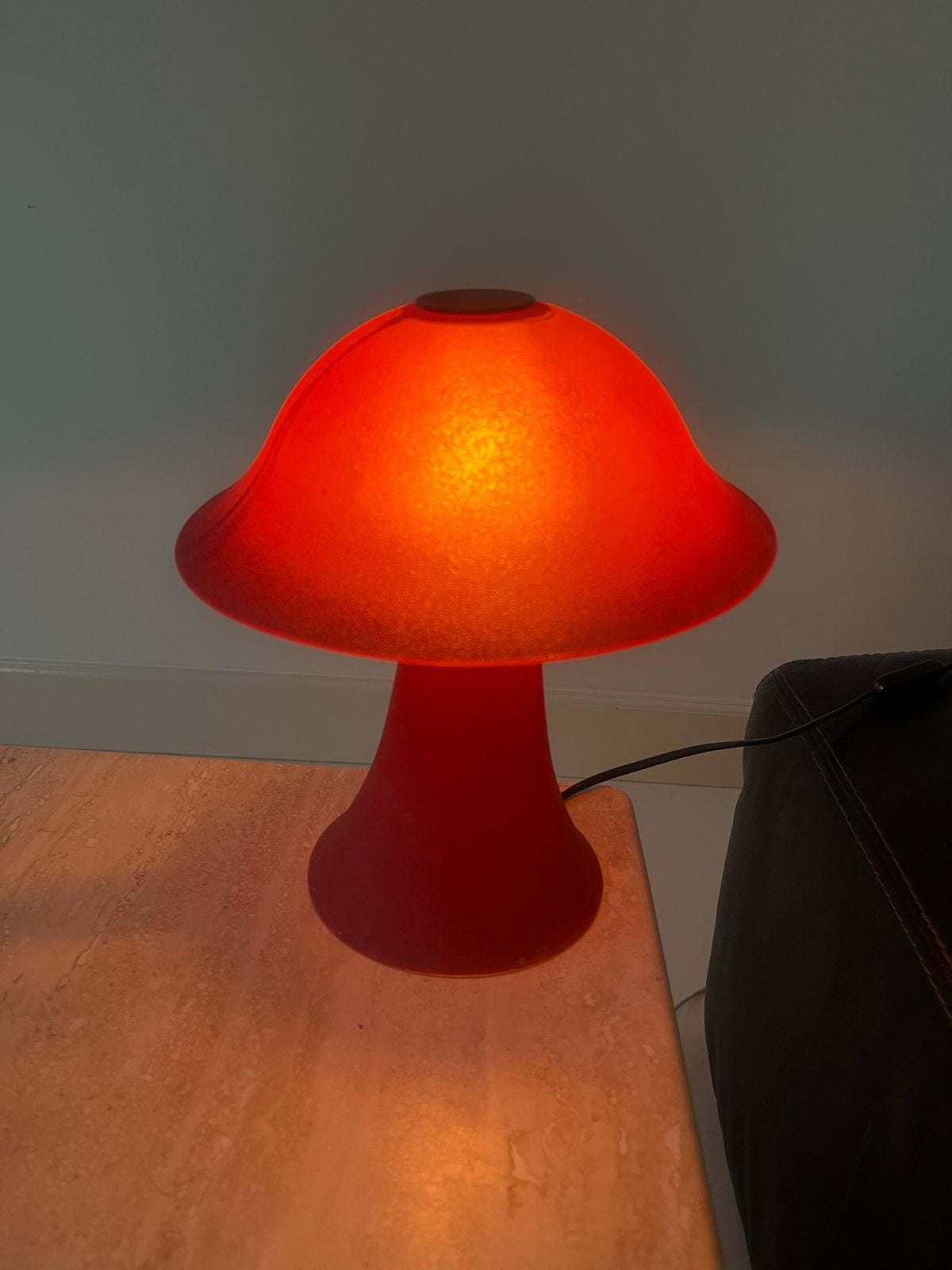 Peill & Putzler Vintage Rode Murano Paddenstoellamp, Antiek en Kunst, Ophalen of Verzenden