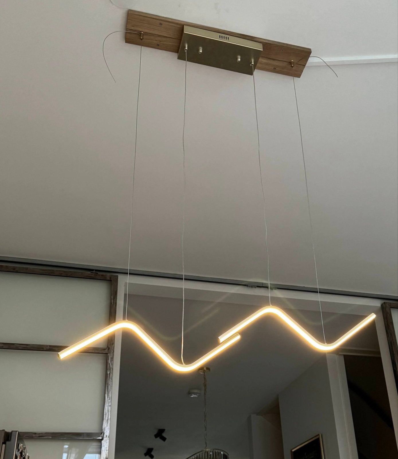 Homary Minimalistische Gouden Hanglamp - Goede Conditie, Ophalen, Overige fittingen, Zo goed als nieuw, Metaal
