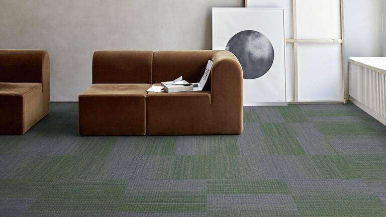 Partij aanbieding groen met grijze tapijttegels 50x50cm, Groen, Nieuw, Ophalen of Verzenden, Tapijttegels