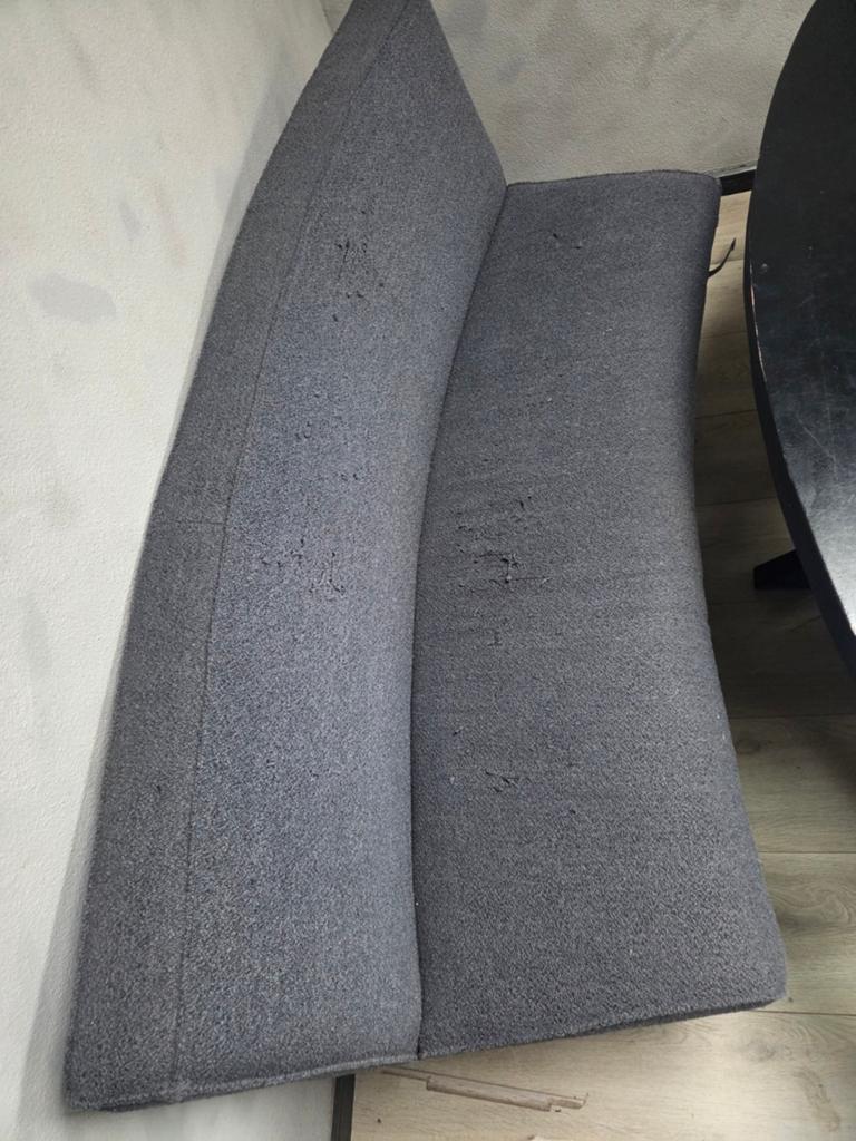 Blauwe ovale Boucle Eetkamerbank 160, Ophalen, Gebruikt, Stof