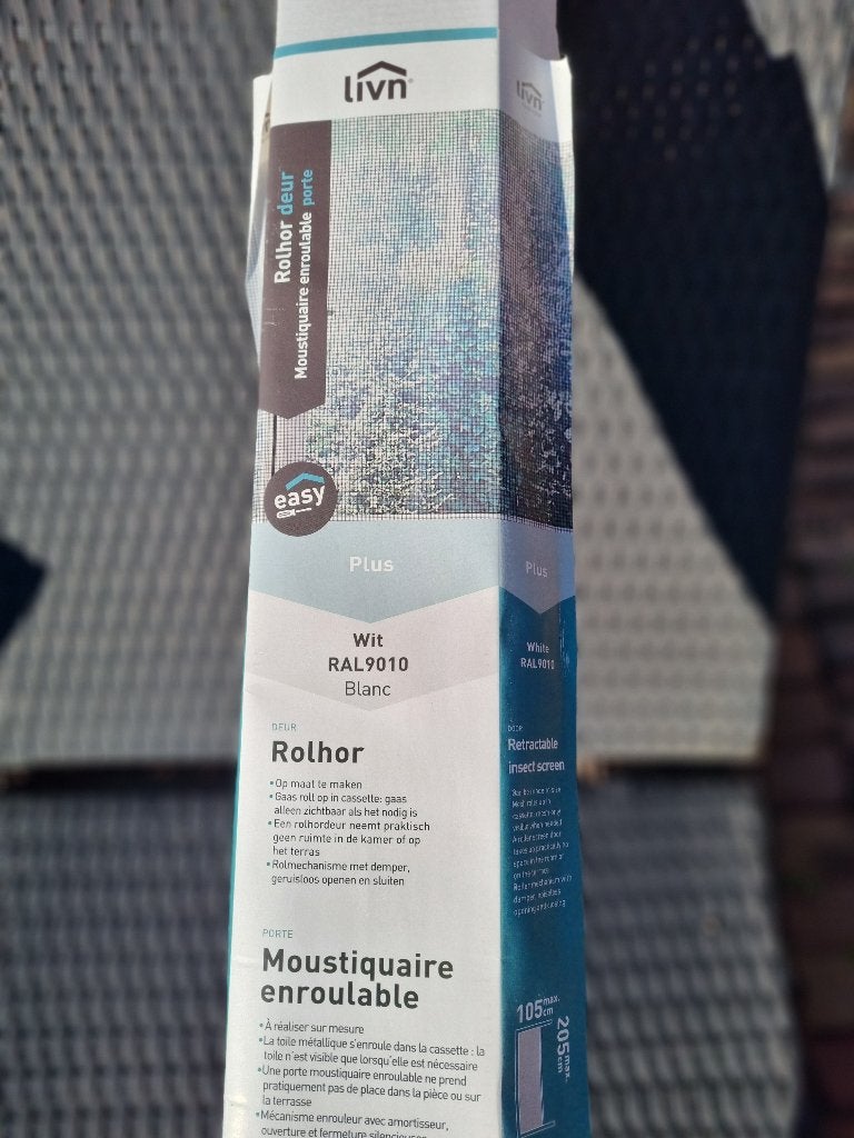 Nieuwe onderdelen rolhordeur Livn easy wit 205 cm x 105 cm, Kunststof, Hordeur, Nieuw, 200 tot 215 cm