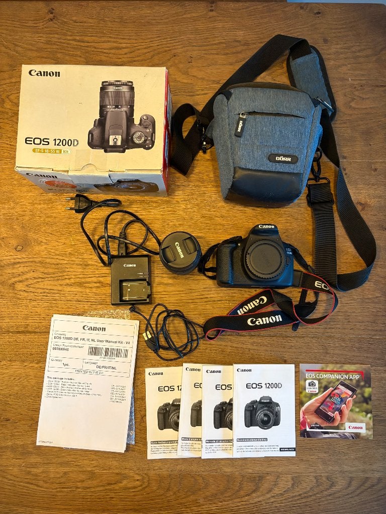 Canon EOS 1200D + 18-55mm lens, Ophalen of Verzenden, Canon, Geen optische zoom