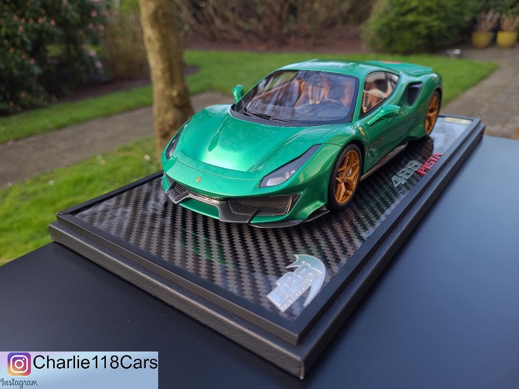 BBR 1/18 Ferrari 488 Pista – Gloss Green, Ophalen of Verzenden, Nieuw, Overige merken