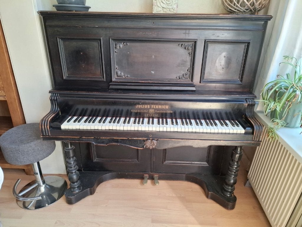 Piano Julius Feurich aus Leipzig, Ophalen, Gebruikt, Zwart, Piano