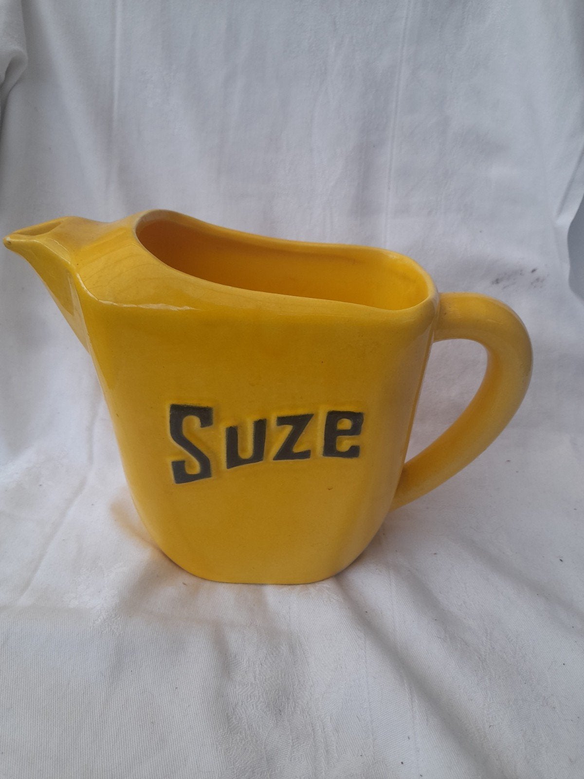 Vintage Suze kan - Gele keramische kan, Ophalen of Verzenden