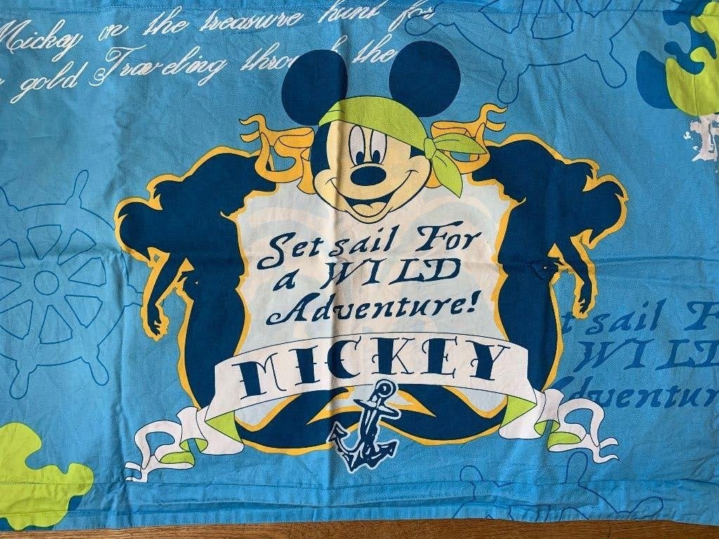 Mickey Mouse Kussensloop – Piraten / Wild Adventure Thema, Eenpersoons, Blauw, Hoeslaken of Sloop, Katoen