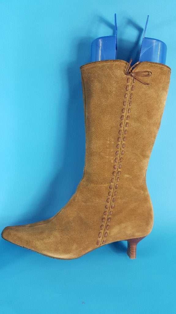 Ecco laarzen, bruin suede, maat 40. Dameslaarzen. 7C5, Tweedehands verkoop, Bruin, Ophalen of Verzenden, Hoge laarzen
