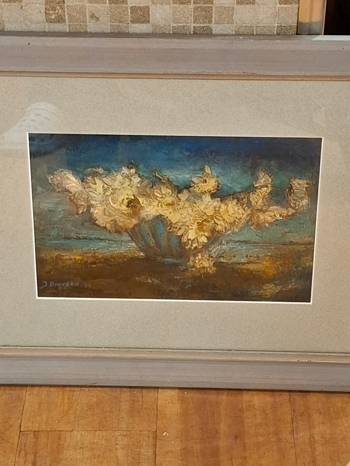 Schilderij 'Bloemen in Vaas' door J. Dreesen (1980), Antiek en Kunst, Ophalen of Verzenden