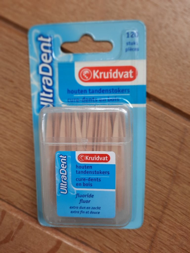 Kruidvat Houten Tandenstokers in plastic doosje, Sieraden, Tassen en Uiterlijk, Uiterlijk | Mondverzorging, Ophalen of Verzenden
