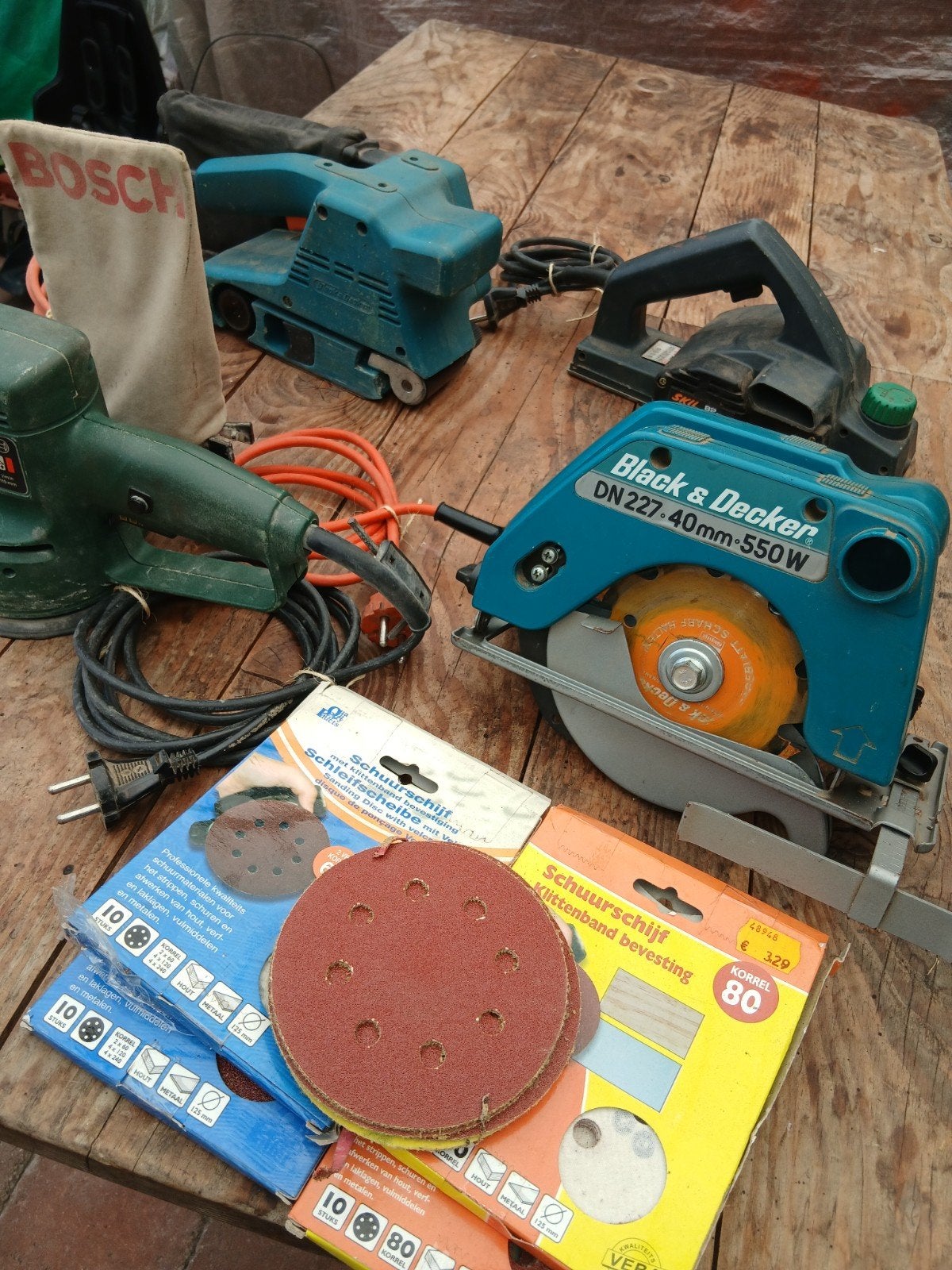 Bijna gratis Cirkelzaag bandschuurmachine schaafmachine, Gebruikt, Cirkelzaag, Ophalen of Verzenden, 30 tot 70 mm