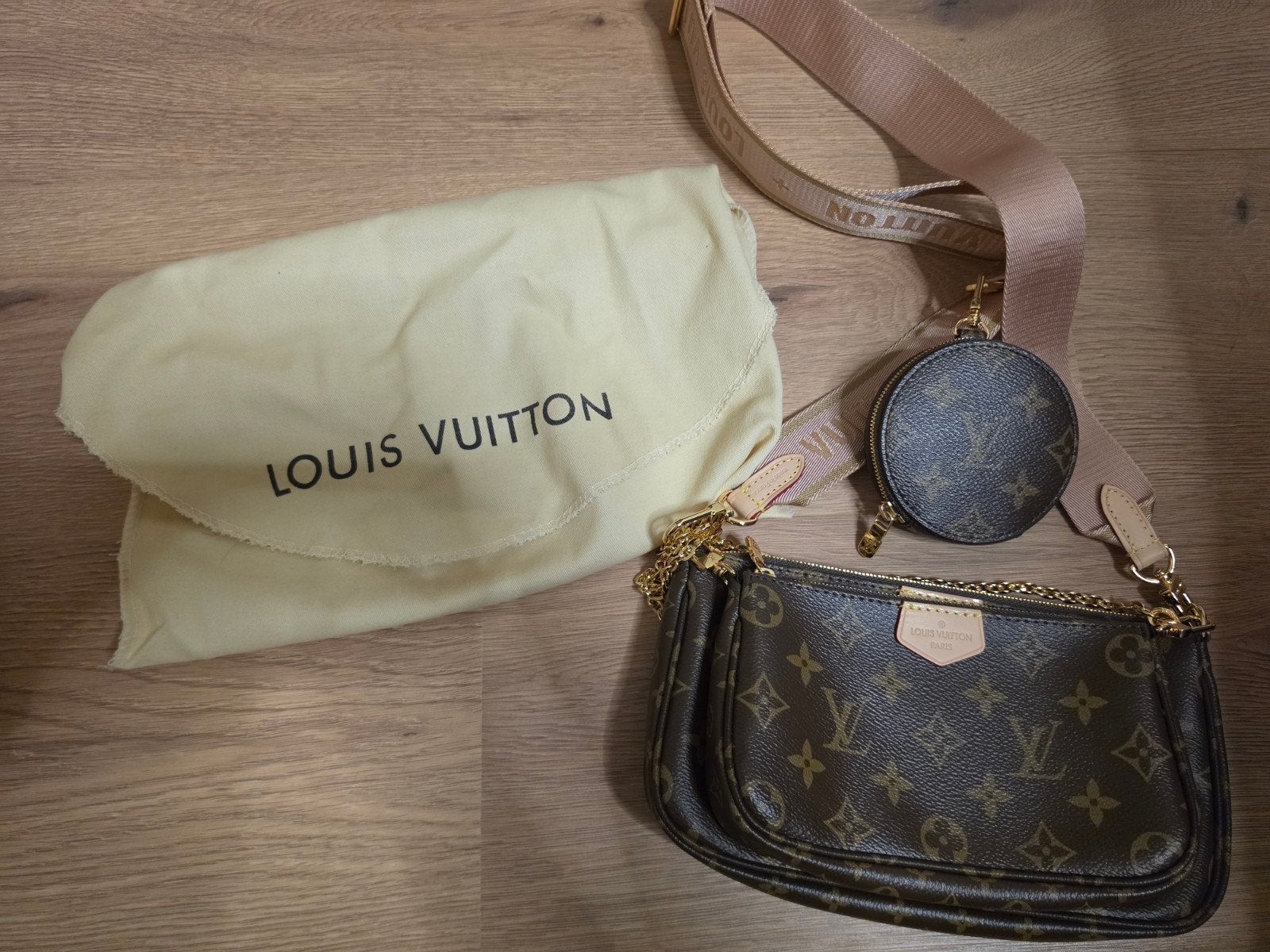 Louis Vuitton multi pochette, Ophalen, Zo goed als nieuw, Bruin, Schoudertasje