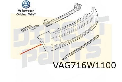 Volkswagen Up! (8/16-) achterbumper (+/- PDC) (GRU) Originee, -, -, Nieuw, Achter