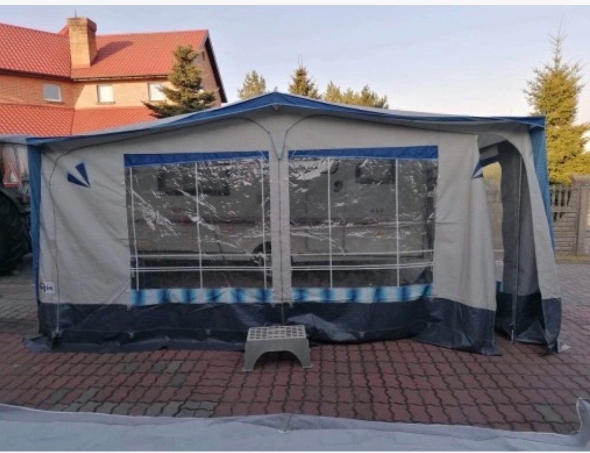 Gerjak Allegro Blue Voortent met uitbouw en binnentent, Ophalen, Gebruikt