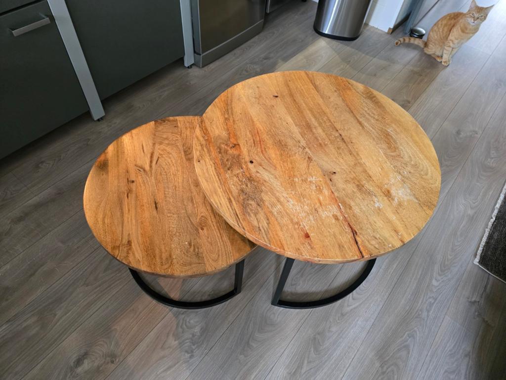 Salon tafeltjes, Huis en Inrichting, Tafels | Salontafels, Gebruikt, 50 tot 100 cm, Rond, Minder dan 50 cm