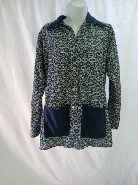 Mooie jaren '60/'70 blouse met puntkraag maat 40/42, Maat 38/40 (M), Carnaval, ., Ophalen of Verzenden