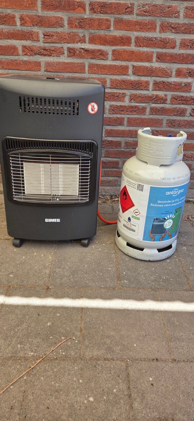Cimeg gaskachel met Antargaz gasfles, Ophalen, Gebruikt, Gas, Vrijstaand