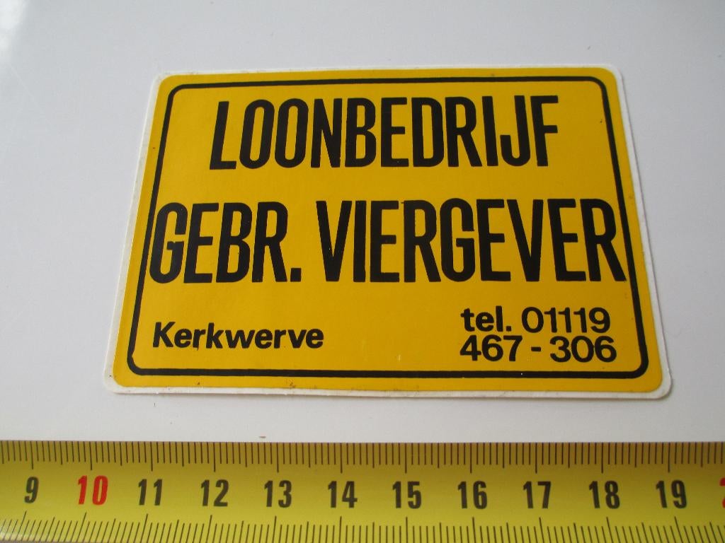 sticker Kerkwerve LOONBEDRIJF GEBR. VIERGEVER 01119-467-306, Ophalen, Zo goed als nieuw