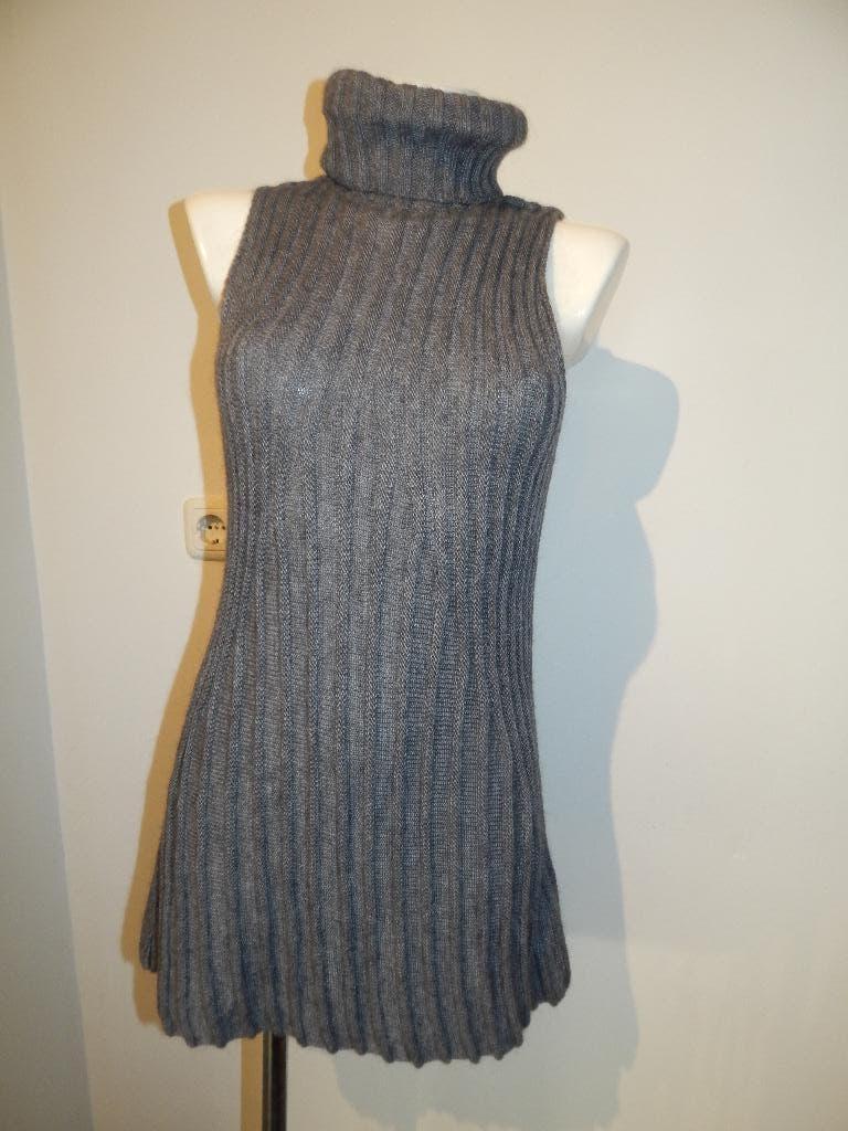 Sarah Pacini gebreid tuniek kabels super zacht kol One size, Verzenden, Sarah Pacini, Maat 42/44 (L), Zo goed als nieuw