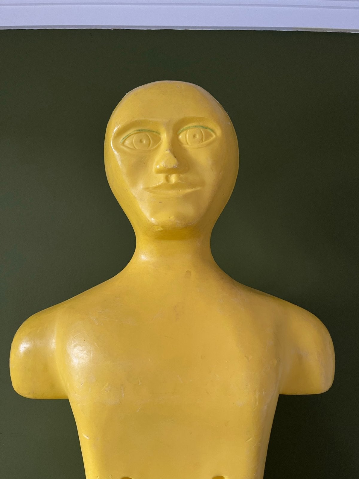 Vintage Gele Mannequin Buste - Jaren '70 Stijl, Ophalen of Verzenden