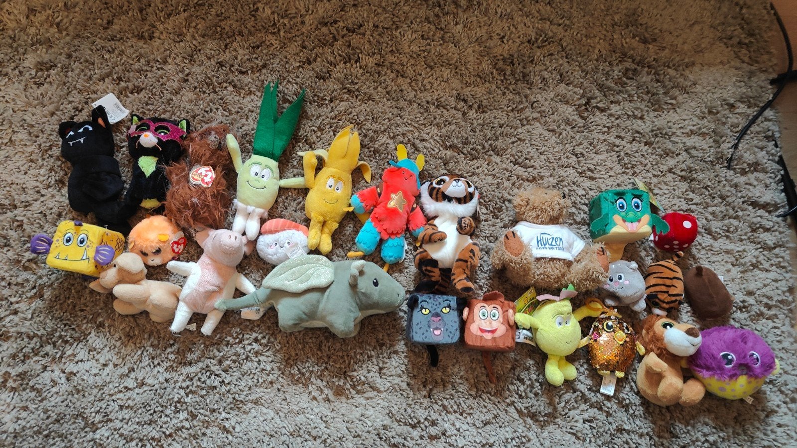 Grote collectie knuffels, diverse soorten en merken, Ophalen of Verzenden, Klein (minder dan 20 cm), Beige, Met label