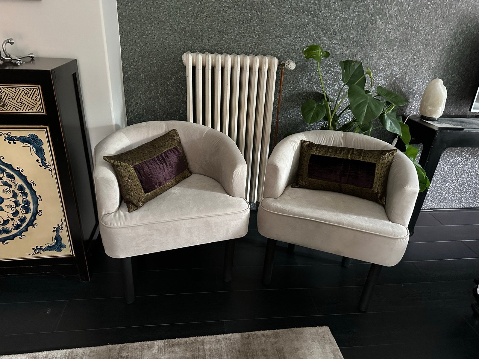 2 zand/crème kleurige fauteuils - zo goed als nieuw, Ophalen, Minder dan 75 cm, Zo goed als nieuw, Stof