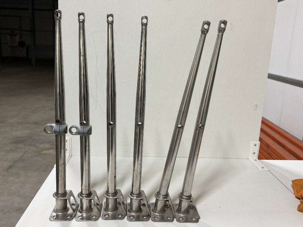 6 x RVS scepter 51 cm met scepterpot, Ophalen of Verzenden, Gebruikt, Overige typen