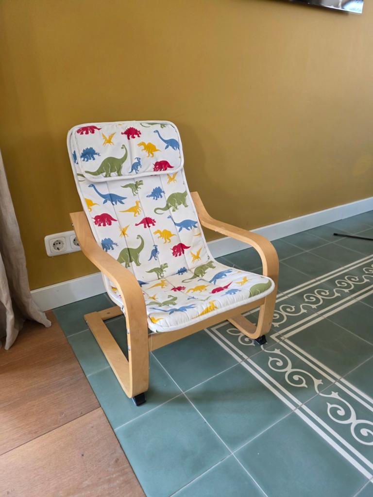 IKEA Poäng kinderfauteuil met dinosaurusprint, Kinderen en Baby's, Ophalen of Verzenden, Gebruikt, Stoel