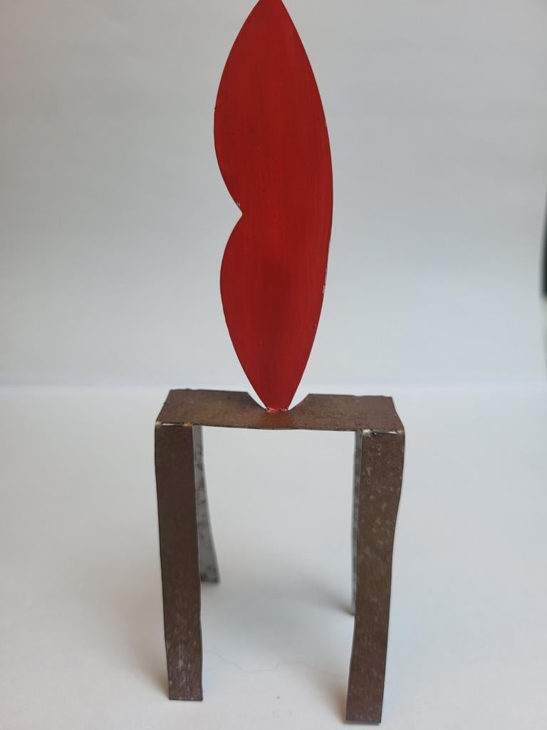 Klaas Gubbels, stalen beeldje, handgeschilderd, unicum., Antiek en Kunst, Kunst | Designobjecten, Ophalen